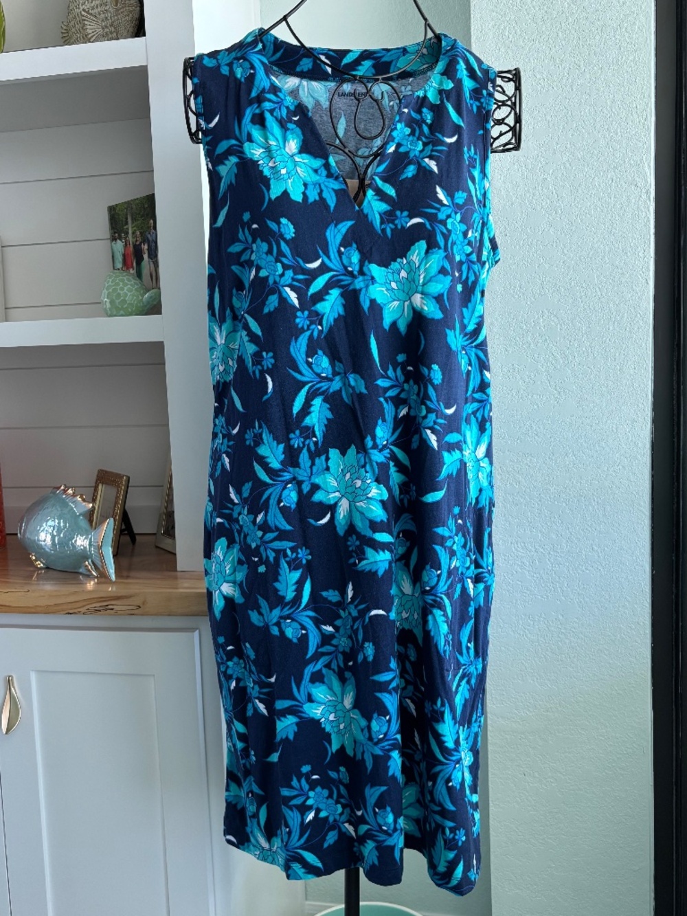 Lands End Sleeveless Cotton Dress Sz M/L
